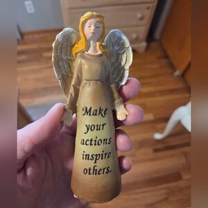 Angel Figurine Wall Art - Beige Inspirational Angel